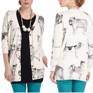 Moth Cream Animal Print Cardigan
